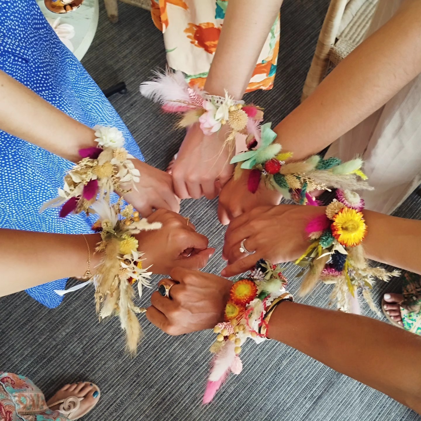 atelier bracelet fleurs sechees EVJF La Réunion Papangue atelier creatif